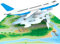 MOKIO® Pop-Up Karte Reise – Flugzeug – 3D Grußkarte für einen Flug, Flugreise, Flugtickets oder Urlaub, als Geburtstagskarte oder Flug Reisegutschein