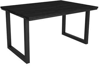 Skraut Home - Esstische | 6 Personen | 140 | Robust und stabil Dank Seiner Struktur und solide Beine | Ideal für Familienversammlungen | Schwarz | Industrielles Stil
