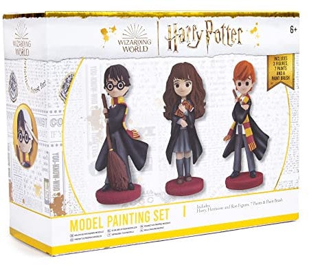 Harry Potter abeec Modell-Malset – Malen Sie Ihre eigenen Sets für Kindergeschenke – 3 x Figuren, 7 x Posterfarben und 1 x extra feiner Pinsel, Geschenke für Kinder