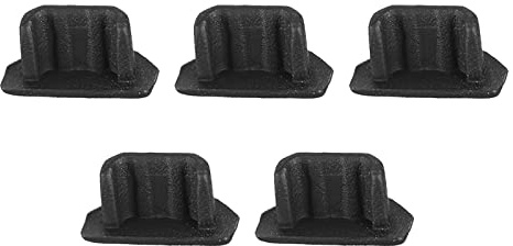 Rebower Micro USB Anti Poussière Prise Port Poussière Silicone Coques Bouchons Bouchons, [pour Mobile Téléphone, Numérique Appareil Photo] - Noir/5pcs