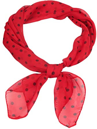 FAIRYGATE Schal Rot Damen Seidenschal Seidentuch Silk Scarf Kleiner Quadratischer Blumenmuster Vintage Retro Halstuch für Frauen Mädchen DA2821