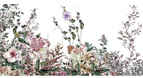 HUBDECO Schutzunterlage für den Schreibtisch - Schützt Schreibtisch vor Kratzern und Schäden - Langlebig, Hitzebeständig - Pflegeleicht, Wasserfest - Mauspad - 90x45cm - Blumen
