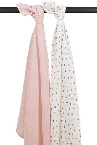 MEYCO Mullwindeln 2er Pack 120x120cm Musselin Stilltuch Mini Panther | 100 % weiche Baumwolle - Oeko Tex zertifiziert - saugfähig, hautfreundlich & schnelltrocknend