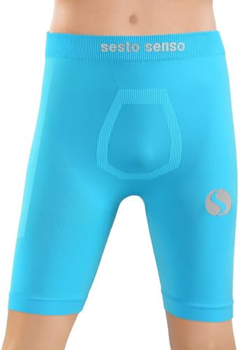 sesto senso Unterziehhose Kinder Jungen Radlerhose Radhose Kurz Unter Shorts Sport Eng 2XS/XS Hellblau Türkis Blue