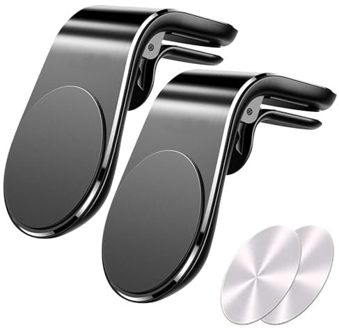 CLKE 2 Stücke Auto Handyhalterung, Silber Magnet KFZ Handy Halterung, Lüftung Car Handyhalter, Autotelefonhalter ist für iPhone, Samsung, Huawei