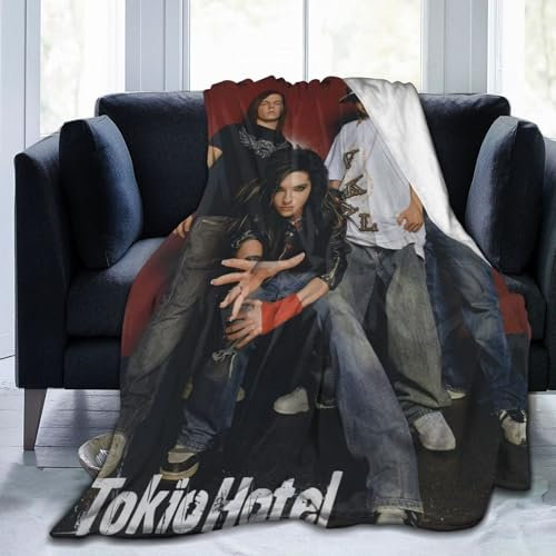 Gtdvdjdjdv Tokio Überwurfdecke mit Musikband, warm, gemütlich, Plüsch-Bettdecke, Sofa, Bett, Couch, Dekoration, Geschenke für Männer, Frauen und Kinder, 127 x 101 cm
