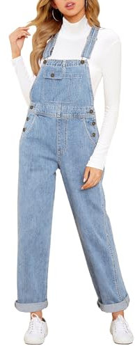 Vetinee Latzhose Blau Damen Latzhose Blau Damen Damen Overall Arbeitslatzhose Damen Latzhosen für Damen Latzhose Jeans Damen Seaside Blau Größe Large Passt EU Größe 42 bis EU Größe 44