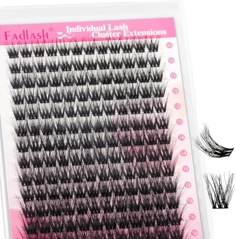 Fadlash 3D Faux Cils Naturel Extension Cluster Cils 0.07 D Cornée 10-18mm Cils Individuels DIY Applicato De Cils Facile À Appliquer À La Maison(R13)