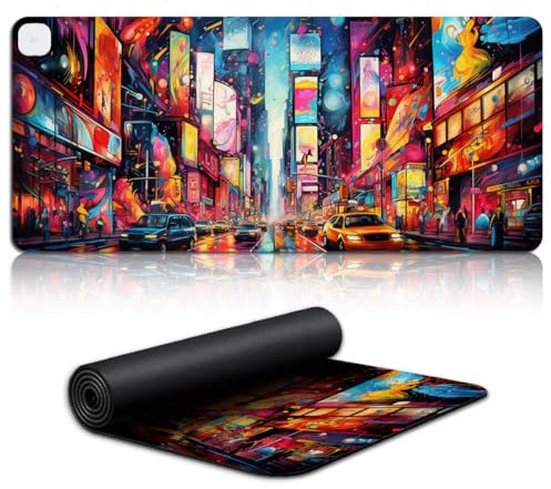 XL Mousepad New York Times Square heating Game Mouse Pad XL(80x33) cm Extended Gamer Mouse Pad for Computer Laptop with 3 Heating Levels