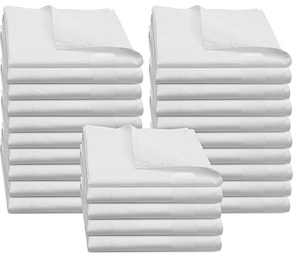 ZOLLNER 25er Set Mundservietten 100% Baumwolle, 50x50 cm, Weiß