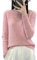 Ailaile 100% lana merino maglione donna autunno inverno collo a lupetto maniche lunghe scanalatura striscia pullover caldo morbido maglia top, Rosa, L