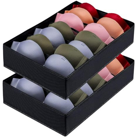 CTENG Organizer per cassetti per biancheria intima, 2 pezzi, organizer per guardaroba, 7 scomparti, per riporre biancheria intima, calze, cravatte, cinture e altri accessori