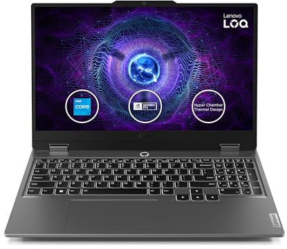 Lenovo LOQ Gaming Laptop | 15.6 Full HD 16:9 Display | 144Hz | Intel Core i5-12450HX | 16GB RAM | 1TB SSD | NVIDIA GeForce RTX 4060 TGP 105W | G-Sync | Win11 Home | QWERTZ | grau | AI Chip LA1