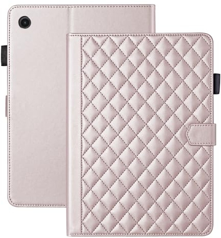 Vaitasy Coque pour Samsung Galaxy Tab A8 10.5 Pouces 2022/2021 SM-X200/X205/X207 Business Cuir PU Tablet Étui pour Galaxy Tab A8 avec Fente pour Carte Fonction Stand Or Rose