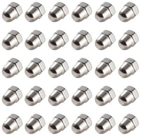 Lyeteung 30 Piezas M6 Tuercas de Acero Inoxidable de Domo, Tuerca Sombrerete, Tuercas Sombrerete Hexagonales, para Tornillos, Pernos