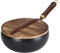 Nuhjytgf Padella in ferro antiaderente, padella per friggere e stufare, padelle con coperchio, rivestimento antiaderente, resistente al calore, 24 x 11 x 45 cm per ristorante, hotel, casa, cucina