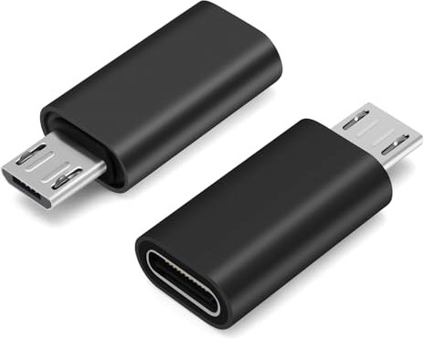BORLTER CLAMP Micro USB to USB C Adapter 2 Pack Micro USB Male to USB C Female OTG Adapter Compatible with Galaxy S7/S7 Edge, Android Smartphone, Portable Hard Drives and More, Black
