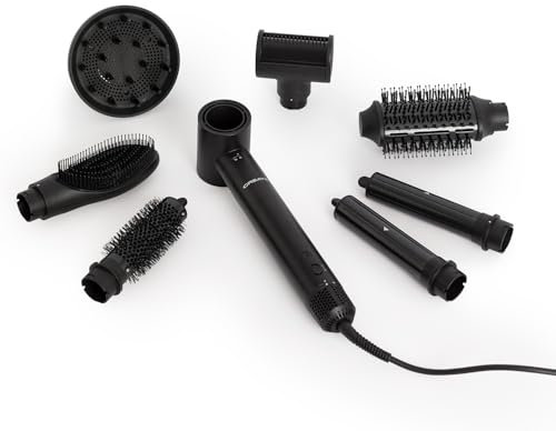 CREATE/ION STYLER PRO ADVANCE/Brosse soufflante ionique 8 en 1 en céramique noire/Moteur DC sans balais, 2 vitesses, 8 accessoires, 3 températures, fonction air froid, étui de rangement, 1400W