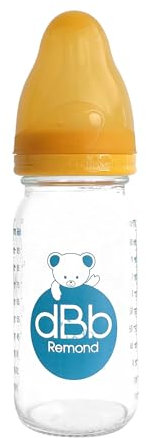 dBb Remond – Biberon Régul’Air 110 ml Verre – Tétine Nouveau Né Anticolique Silicone – Débit Régulier Et Sécurisé – Confort, Bien-Être Pour Bébé Dès Naissance – Accessoire Hygiénique – Jaune Moutarde