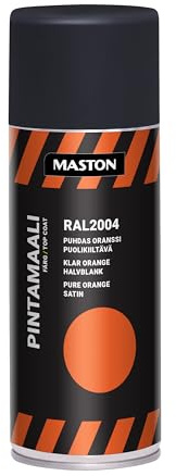 Maston 3662004S Top Coat Spray Paint 400ml 0.4L Satin Orange RAL2004 Acrylic