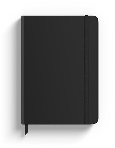 Rileys & Co Maths Notebook Hardcover, Squared Grid Pages, 20x15cm (Black) | Graph Paper Engineering Design, Grid Journal for School, Study & Work
