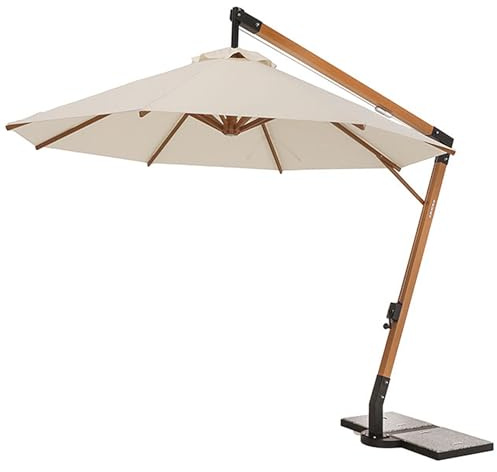 Patio Offset Sonnenschirm Mit 360 ° Drehung, Aluminium Gartenschirm Mit Kurbel, Heavy-Duty Outdoor Marktschirm Für Hinterhof, Deck, Pool(Square 4m+Square Base)
