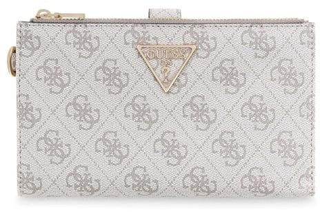 GUESS Geldbörse Laurel II SLG Double Zip Organizer Dark Taupe Logo