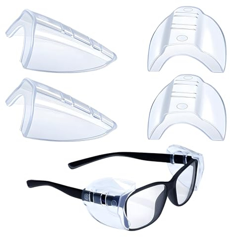 Creztail 2 Pairs Flexible Glasses Side Shields, Slip-On Safety Shields for Eyeglasses, Side Guards for Standard Frames