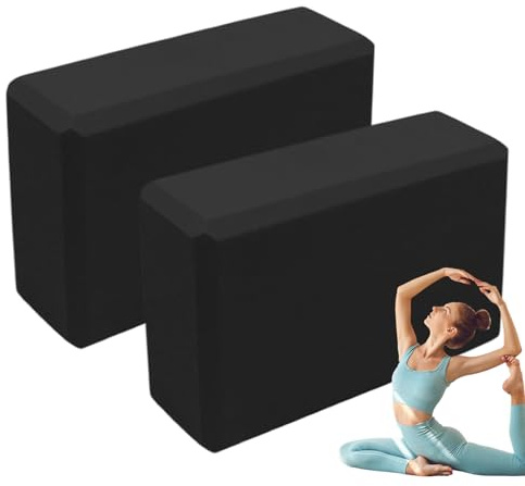 Yoga Block 2er Set - Rutschfest & Leicht Schaumstoffblock 9 x6 X3, Hochwertige Blöcke, Erwachsene Yogablock, Klötze Für Pilates, Perfekt Für Yoga, Pilates Meditiation, Für Anfänger Damen Herren