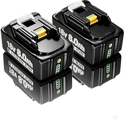 2X 8000mAh Ersatzakku Li-ion für Makita 18V Akku BL1860 | BL1850 BL1840 LXT-Systeme, Werkzeugakku mit LED-Anzeige – Kompatibel mit Original-Ladegeräten (DC18RC/DC18SD)