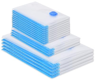 Vakuumbeutel für Kleidung, 15er-Pack Platzsparer für Kleidung, 4(64 * 47) cm3（54 * 40）cm8 (40 * 30) cm,Speziell für Reisen und Kofferorganisation