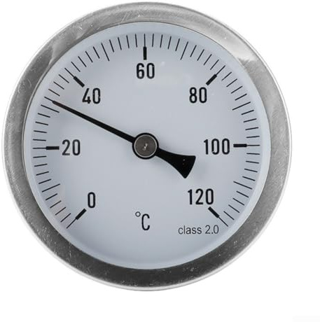 Analoges Thermometer aus Edelstahl mit 63 mm und Messinghülse zur Temperaturüberwachung in Gasgrills, Kesseln und Räucherhäusern