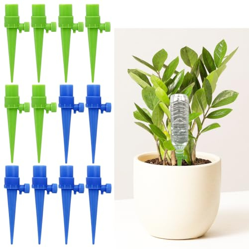 12/24 pezzi Irrigazione a Goccia Per Vasi, Kit Irrigazione Piante, Irrigatore Automatico per Vasi, kit irrigazione a goccia, Verbessertes Modell 2026: Auslaufsicher Gocciolatori per Irrigazione