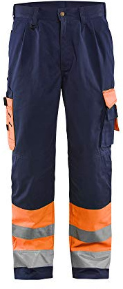 Blaklader 15841860 Hose mit hoher Sichtbarkeit, Orange/Marineblau, grootte D104