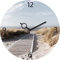 Wanduhr aus Glas, rund, Morning Walk, Steg am Strand, 30x30 cm von Eurographics