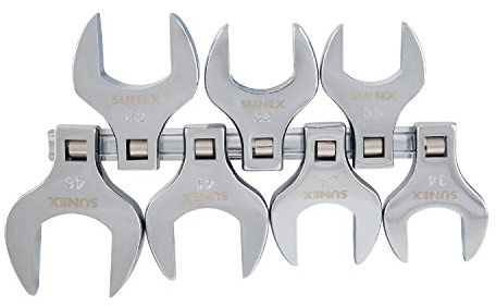 Sunex Tools 9740A Jumbo-Schraubenschlüssel-Set, metrisch, 34 mm bis 46 mm, vollständig poliert, 7-teilig (inkl. Ablageschale)