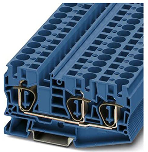 PHOENIX CONTACT ST 10-TWIN BU Durchgangsklemme, 10 mm² Nennquerschnitt, 3 Anschlüsse, Blau, 25 Stück