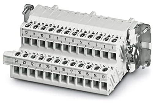 PHOENIX CONTACT HC-B 24-A-UT-PEL-F Klemmenadapter, Buchseneinsatz, Serie B24, 24 Polig, für die Linke Schaltschrankwund, Schraubanschluss, 40.000g, 5 Stück