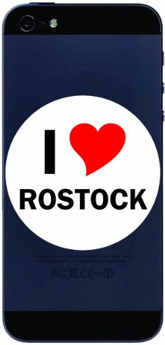 I Love Aufkleber 7 cm mit Stadtname Rostock - Decal - Sticker - Handy - Handyskin - Handyaufkleber - Telefonaufkleber - JDM - Die Cut - OEM
