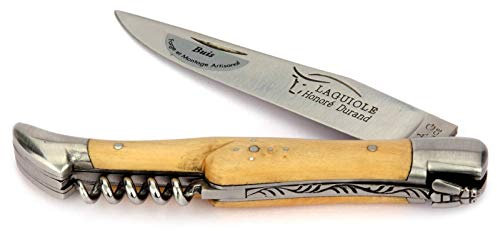 Laguiole Honoré Durand Taschenmesser Griff Buchsbaum 12 cm Messer Korkenzieher