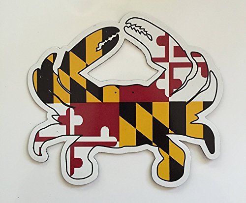 Monster Tactical Maryland Flag Blaue Krabben-Auto-Kühlschrank-Magnet für den Außenbereich, 14 x 12,7 cm