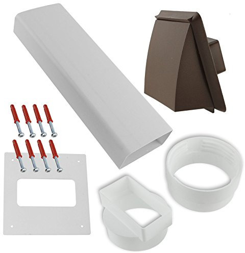 SPARES2GO External Wall Vent Cowl Kit for Zanussi Vented Tumble Dryers (Brown)