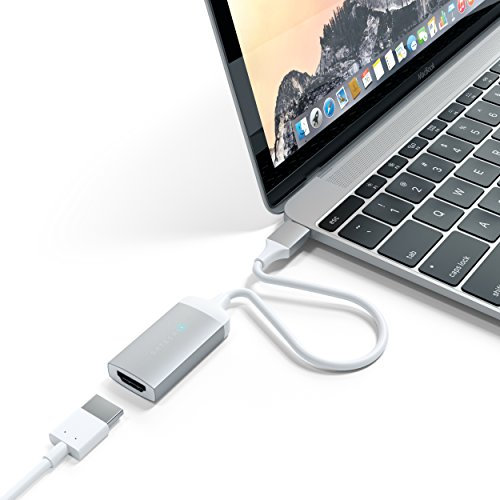 Satechi USB-C to HDMI Adapter 4K (60Hz), USB-C to HDMI for MacBook Pro/Air M1 M2 M3, iPad Pro, iPhone 15, Surface and More – Silver