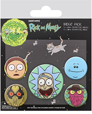 Cartoon Network Rick and Morty - Heads, Abzeichen, 10 x 12.5 cm