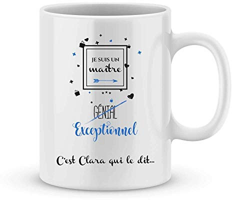 Mug maître à personnaliser avec le prénom de votre enfant - Cadeau pour maître personnalisé - cadeau maître pour la fin d'année scolaire - cadeau original maître - cadeau école maître
