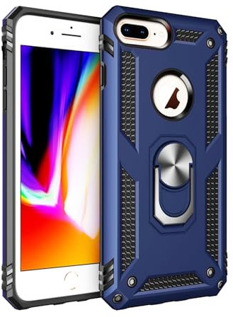 SORAKA Case for iPhone 6 Plus with Ring Holder Soft TPU Slim Fit Case iPhone 6S Plus Case with Metal Plate for Magnetic Car Phone Holder Blue