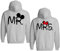 Couple Partenaire Sweat à Capuche Hoodie Mr Mrs Mickey Minnie - 1x Pull Homme Gris S