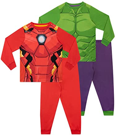 Marvel PJs for Boys | Avengers Pyjamas for Kids | Hulk and Iron Man Pyjama Multipack Multicoloured Age 6 to 7 Years