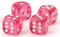 WeLoveBeads 12mm W6 Würfel rosa transparent / weiß - Made in Germany! - 10Stk