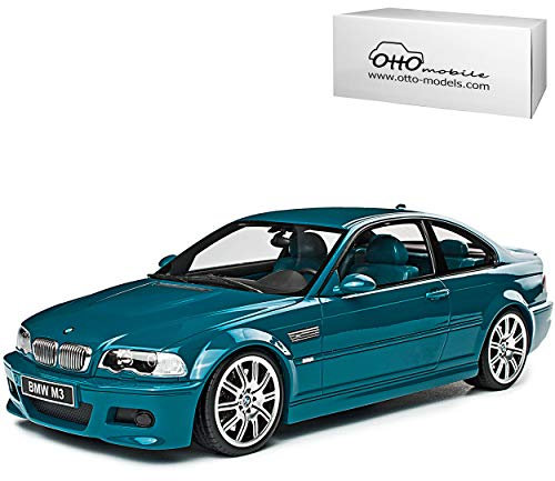 B-M-W 3er M3 E46 Coupe Laguna SECA Blau 1998-2007 Nr 790 1/18 Otto Mobile Modell Auto mit individiuellem Wunschkennzeichen